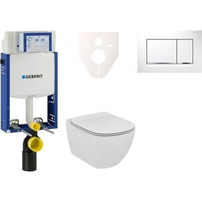 Geberit Kombifix WC Ideal Standard Tesi + Tlačítko Sigma30 bílá/lesklý chrom/bílá + Sedátko 110.302.00.5 NF5