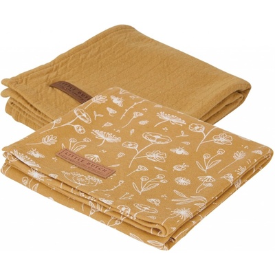 LITTLE DUTCH / TIAMO SWADDLE 70 x 70 CM WILD FLOWERS OCHER 2 KS