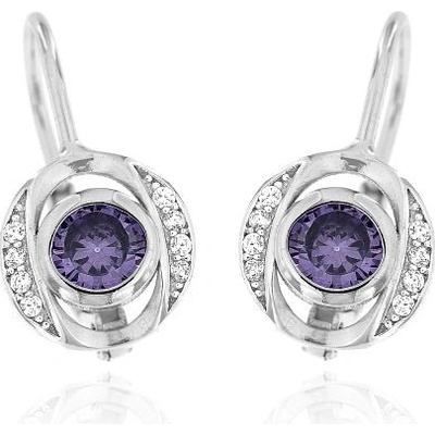 Zlatnictví U Kostela dámské náušnice s fialovým kamínkem 1318F