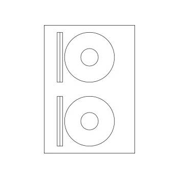 GENTLE УНИВЕРСАЛНИ ЕТИКЕТИ - CD ROM 116 mm - 2 броя на лист - PN BR0008 - OUTLET - GENTLE - `100 листа` (700 LABBR0008)