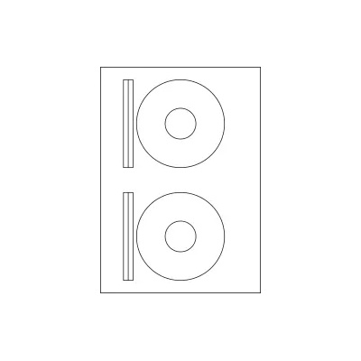 GENTLE УНИВЕРСАЛНИ ЕТИКЕТИ - CD ROM 116 mm - 2 броя на лист - P№ BR0008 - OUTLET - GENTLE - `100 листа` (700 LABBR0008)