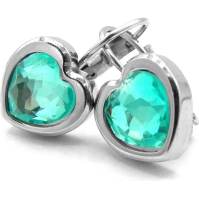 Steel Jewelry náušnice tyrkysové srdce z chirurgické oceli NS220110