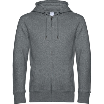B&C Collection B&C KING KIPPED HOOD / Мъжка блуза с цип - сива S (01U03Kx4801)