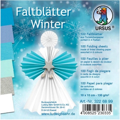 Ursus Papíry na origami 10x10cm 100ks modré