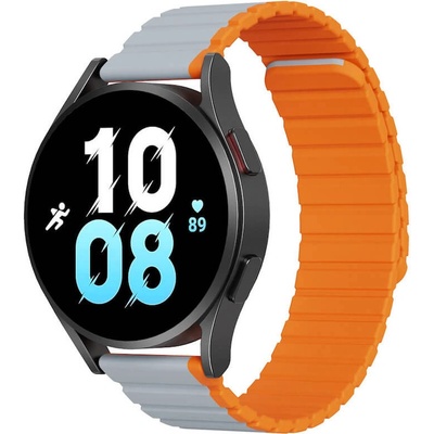 DUX DUCIS Магнитна силиконова каишка за Samsung Galaxy Watch, Huawei Watch, Xiaomi, Garmin и други часовници с 22мм захват - Dux Ducis Silicone Magnetic Strap 22mm (LD Version) (сив-оранжев)