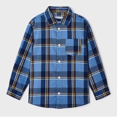 Mayoral kostkovaná košile dětská 4111-65 modrá – Zboží Dáma