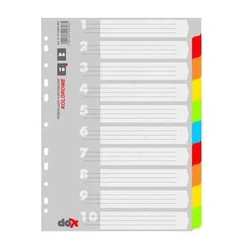 Image 1 of Office Products Разделители Office Products А4, картон, 10 цвята (16380-А)