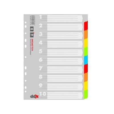 Office Products Разделители Office Products А4, картон, 10 цвята (16380-А)