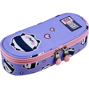ST.RIGHT Овален ученически несесер St. Right Happy Panda - С 1 цип (PC01)