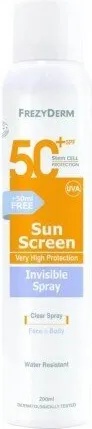 Frezyderm Невидим слънцезащитен спрей , Frezyderm Sun Screen Invisible Spray SPF50 200ml