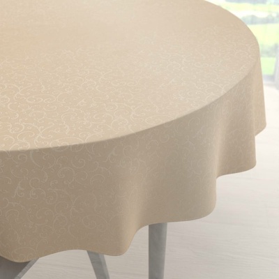Biante Teflonový kulatý ubrus TF-092 Ornamenty béžová light Ø 150 cm