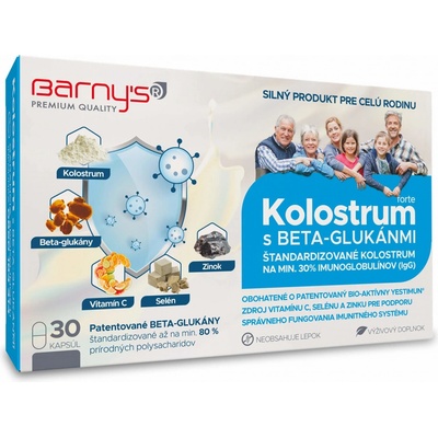 Barny's Kolostrum s beta-glukánmi forte 30 kapsúl + rúško