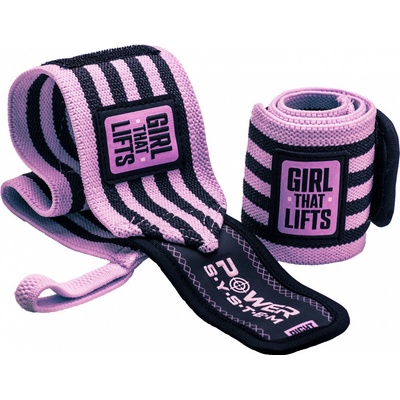 POWER SYSTEM dámské posilovací bandáže na zápěstí Wrist Wraps GTL Růžová