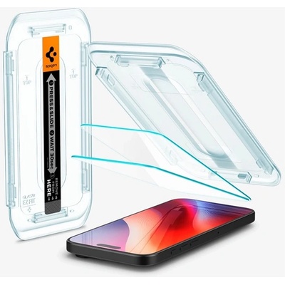 Spigen iPhone 16 Pro Max SPIGEN EZ FIT HD екранен протектор стъкло 2бр 2.5D, 9H + рамка, TRANSFER AGL07907 (AGL07907)