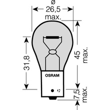 Osram Standard 12V PY21W BAU15s 21W oranžová 10 ks OS7507