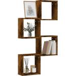 vidaXL Стенни кубични рафтове 4 бр. опушен дъб 30x15x30 cm (815880)
