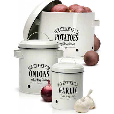 Klarstein Georgia dózy na potraviny 3ks garlic onion potatoes 10037447 bílá