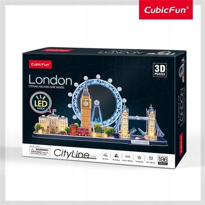 CubicFun 3D puzzle svítící Londýn 186 ks