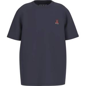 GUESS Изчистена Oversize тениска в тъмно синьо за момче с къс ръкав и малко мече отпред Guess