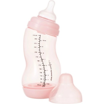 Difrax kojenecká S lahvička široká antikoliková růžová 310 ml