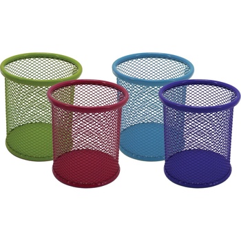 Моливник/органайзер за бюро метален цилиндър цветен