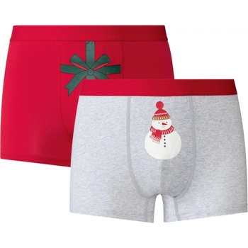 Livergy vianočné boxerky sivá/červená