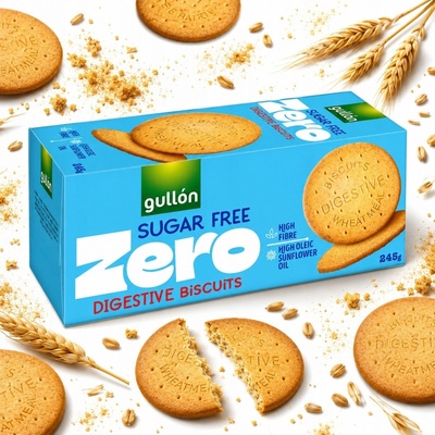 Gullón Digestive celozrnné sušienky bez cukru so sladidlami 245 g