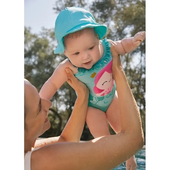 MAYORAL Комплект бански и шапка тюркоаз за бебе момиче Майорал