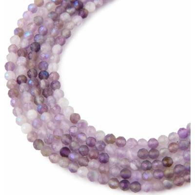 Koráliky z minerálu Ametyst s leskom 3mm brúsené - 18 cm