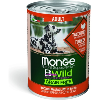 Monge BWild Grain Free Adult консерва за кучета - пуешко с тиква и тиквичка 400 г