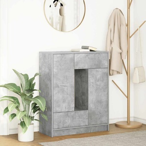 vidaXL Бюфет с чекмеджета и вратички, бетонно сив, 73x31x90 см (861853)