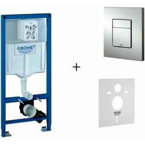 GROHE Rapid SL 4-в-1 комплект за вграждане с рамка и клапа Skate Cosmopolitan със звукоизолация (38775001)