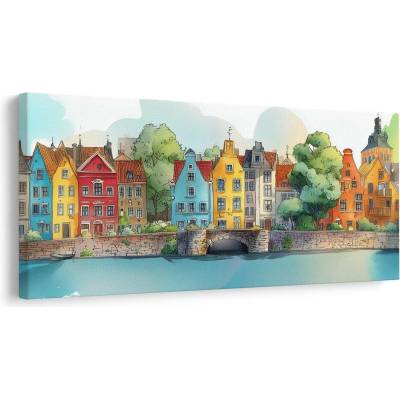 Obraz malebná městská krajina - 120x60