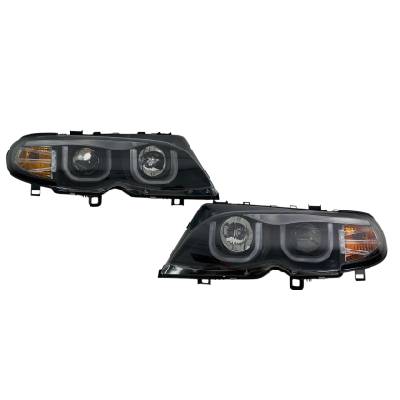 Кристални фарове с 3D angel eyes за BMW E46 (2001-2005) sedan, combi