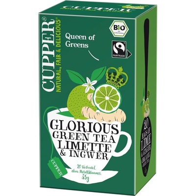 Cupper Bio zelený čaj Limetka a Zázvor 20 x 1,75 g
