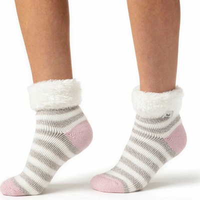 Heat Holders dámske termo ponožky SLEEP CREAM STRIPE