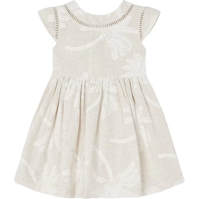 Mayoral dívčí lněné šaty KR palmy béžová bílá – Zbozi.Blesk.cz
