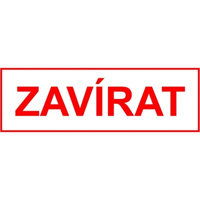 Walteco Zavírat, 290x100mm, samolepka , 20165