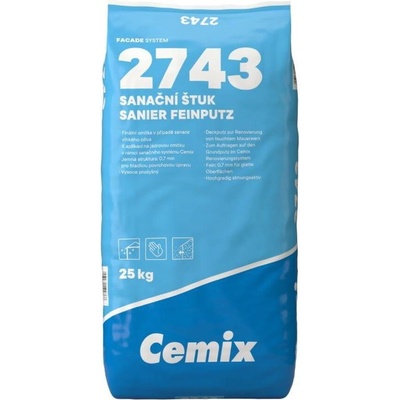 Štuk sanační Cemix 2743 0,7 mm – 25 kg – Hledejceny.cz