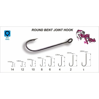 Crazy Fish Round Bend Joint Hook vel.12 10 ks