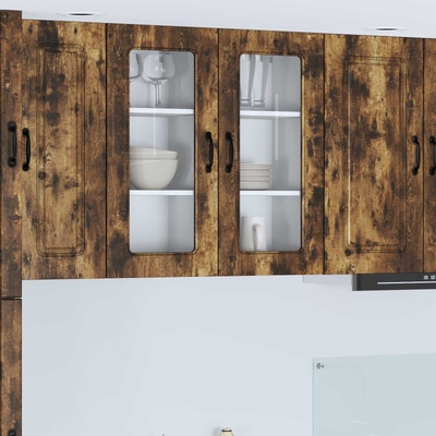 vidaXL Панел за миялна машина Kalmar 2 pcs Димян дъб 40 x 31 x 80 см (884645)