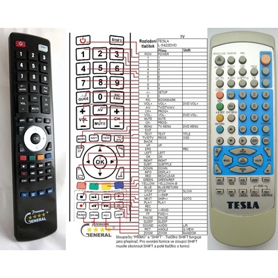 GENERAL TESLA L-5422 DVD - съвместимо дистанционно управление на марката General (L-5422 DVD)
