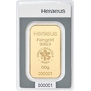 Heraeus zlatý slitek 50 g