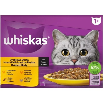 Whiskas kura & kačka & hydina & morka v šťave 12 x 85 g