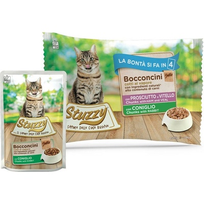 Stuzzy Cat Chunks vepřové telecí a králičí kousky 4 x 85 g