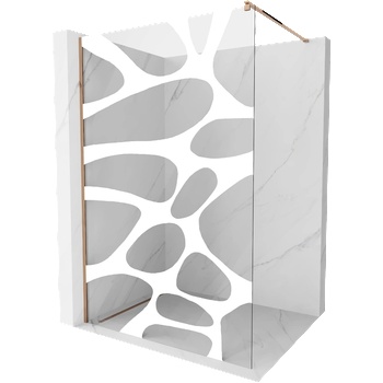 Mexen Kioto душ екран Walk-in 130 x 200 см, бяла вълна 8 мм, розово злато - 800-130-101-60-97 (800-130-101-60-97)