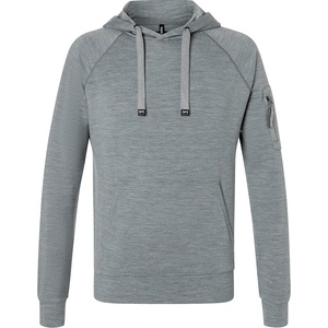 super. natural Мъжки вълнен пуловер super. natural Favourite Pocket Hoodie Merino hoodie - Cashmere Grey Melange - размер 46 (005-5975-0311)