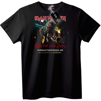 NOONEBRAND Тениска Iron Maiden Турне Бягай за Живота - L, Black