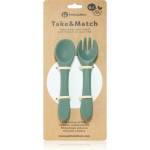 Petite&Mars Take&Match Silicone Cutlery прибор Misty Green 6 m+ 2 бр