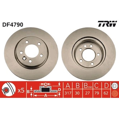 Brzdový kotúč TRW DF4790